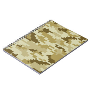 Caderno Espiral Camuflagem/Camo do deserto de 8 Digitas do pixel