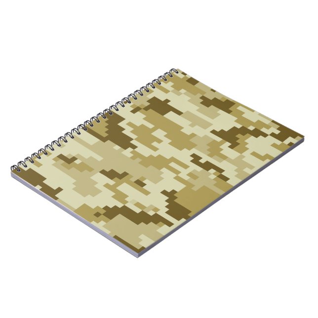 Caderno Espiral Camuflagem/Camo do deserto de 8 Digitas do pixel (Left Side)