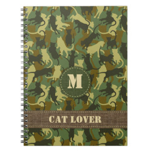 Caderno Espiral Camuflagem Cats Woodland