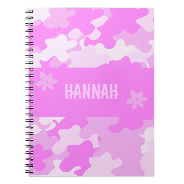 Caderno Espiral Camuflagem cor-de-rosa (Frente)