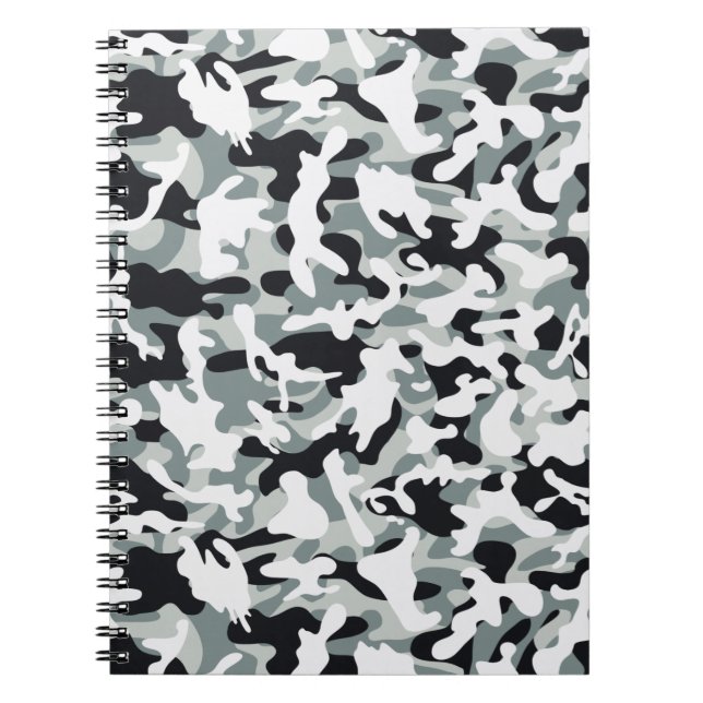 Caderno Espiral Camuflagem de Neve Poeirenta   (Frente)