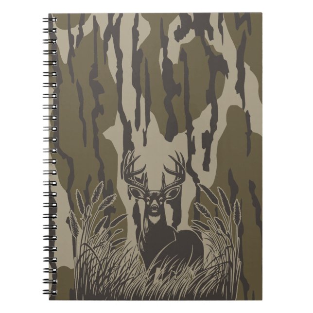 Caderno Espiral Camuflagem de terra baixa para caça de cervo de ca (Frente)