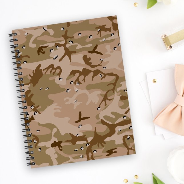 Caderno Espiral Camuflagem Do Deserto Com Pebolhas, Militares, Exé (Criador carregado)