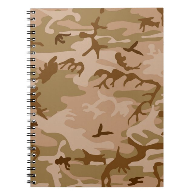 Caderno Espiral Camuflagem do Deserto Militar dos EUA (Frente)