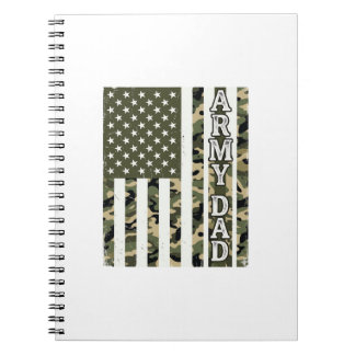 Caderno Espiral Camuflagem do Papai do Exército Bandeira Americana
