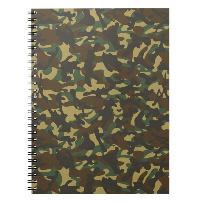 Caderno Espiral Camuflagem florestal (Frente)