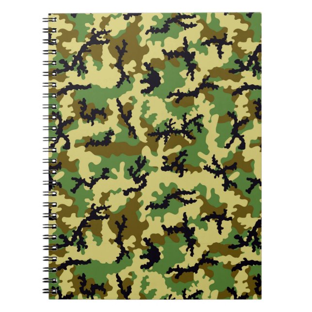 Caderno Espiral Camuflagem florestal (Frente)