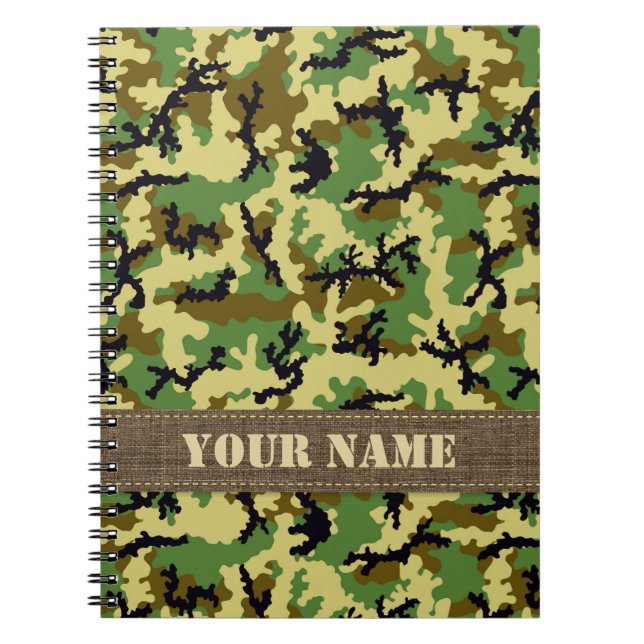 Caderno Espiral Camuflagem florestal (Frente)
