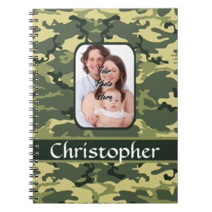 Caderno Espiral Camuflagem florestal verde
