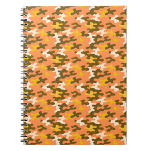 Caderno Espiral Camuflagem Laranja