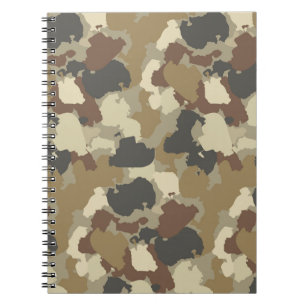 Caderno Espiral Camuflagem Militar Tons de Terra Marrom