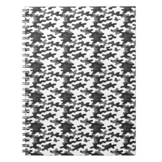 Caderno Espiral Camuflagem Preto e Branco