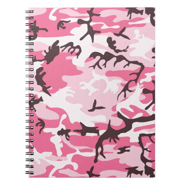 Caderno Espiral Camuflagem Rosa (Frente)