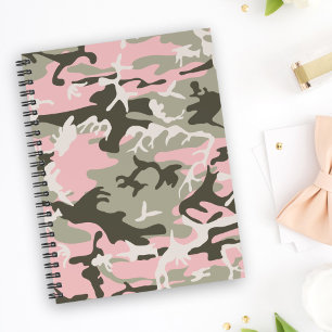 Caderno Espiral Camuflagem rosa e verde, Militares, Exército
