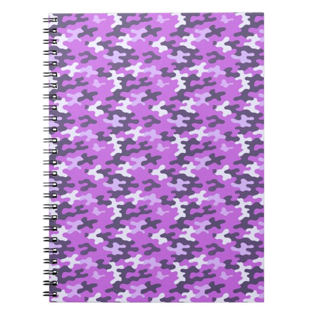 Caderno Espiral Camuflagem Roxa (Frente)