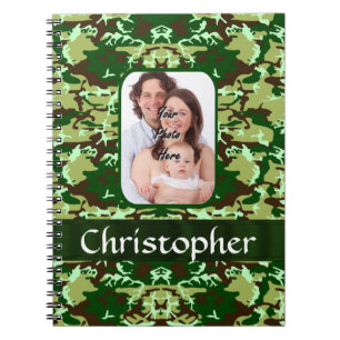Caderno Espiral Camuflagem verde