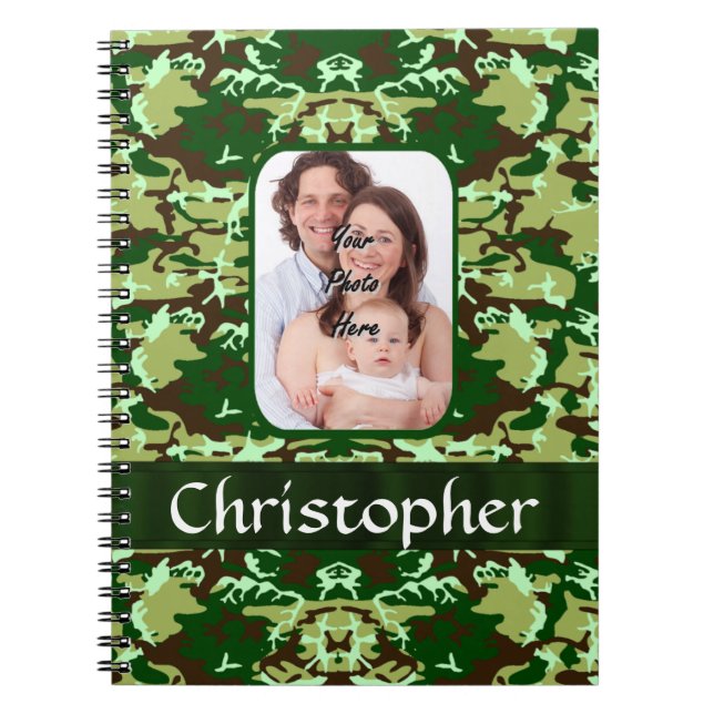 Caderno Espiral Camuflagem verde (Frente)