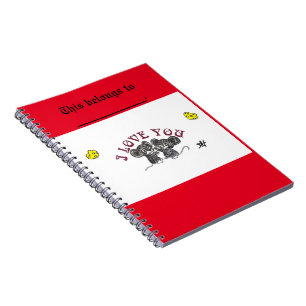 Caderno Espiral Camundongos apaixonados por notebook