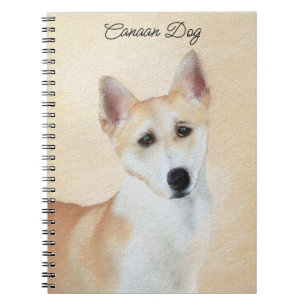 Caderno Espiral Canaan Dog Painting - Arte de Cachorro Original