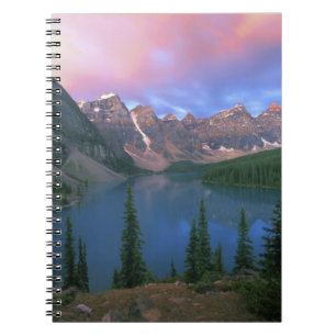 Caderno Espiral Canadá, Alberta, Lago Moraine ao Amanhecer, Banff