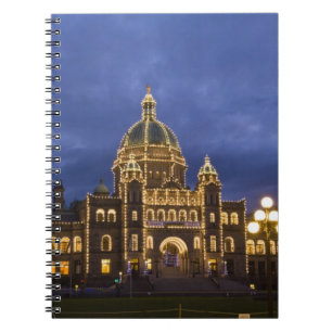 Caderno Espiral CANADÁ, Colúmbia Britânica, Vitória. Noite,