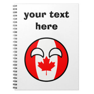 Caderno Espiral Canadá Geeky de tensão engraçado Countryball
