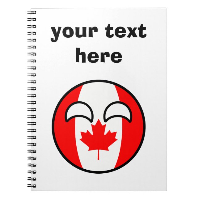 Caderno Espiral Canadá Geeky de tensão engraçado Countryball (Frente)