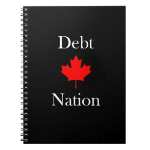 Caderno Espiral Canadá Mapeia Cor Escura da Nação da Dívida Folha