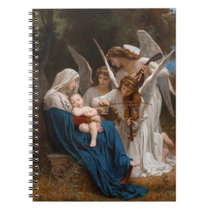 Caderno Espiral Canção dos Anjos por William-Adolphe Bouguereau