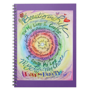 Caderno Espiral Cancer Afirmação do Diário do notebook Rainbow