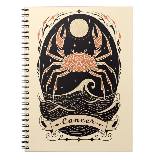 Caderno Espiral Cancer Celestial de Notebook (Frente)