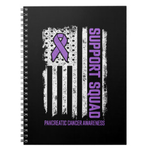 Caderno Espiral Câncer de pâncreas quadrado de suporte ao câncer d