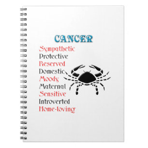 Caderno Espiral Cancer Horoscópio Sinal Zodiodíaco