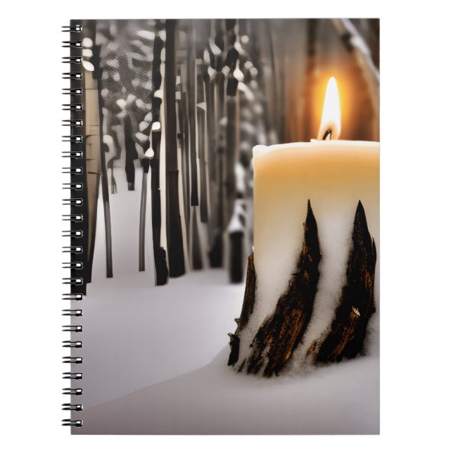 Caderno Espiral Candle Tree Snow Forest (Frente)