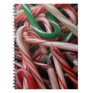 Caderno Espiral Candy Canas Natal Feriado Branco Verde e Vermelho