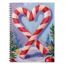 Caderno Espiral Candy Cane Heart Merry Christmas