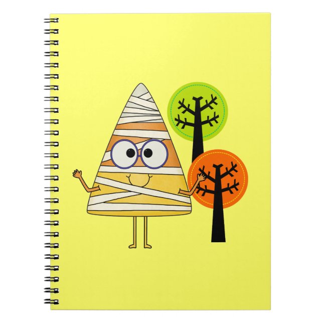 Caderno Espiral Candy Corn Mummy Halloween (Frente)