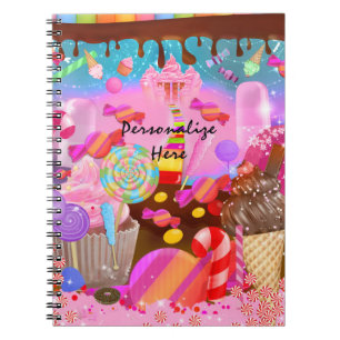 Caderno Espiral Candy Land Fantasia Cupcakes & Tema de Doces