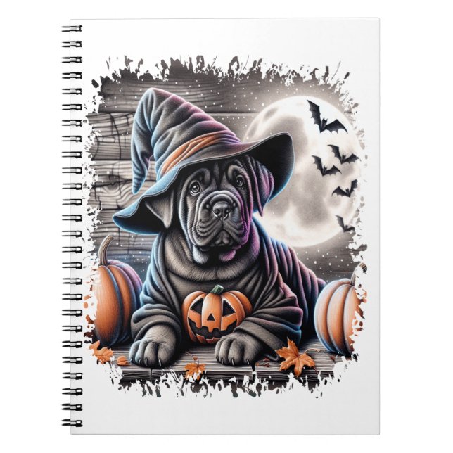 Caderno Espiral Cane Corso Dog Halloween (Frente)