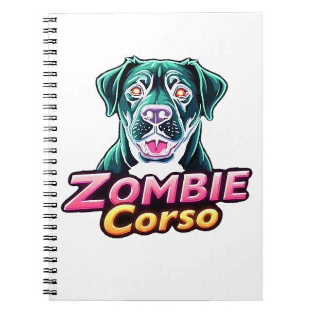 Caderno Espiral Cane Corso Italiano Mastiff Zombie Dog Halloween E (Frente)
