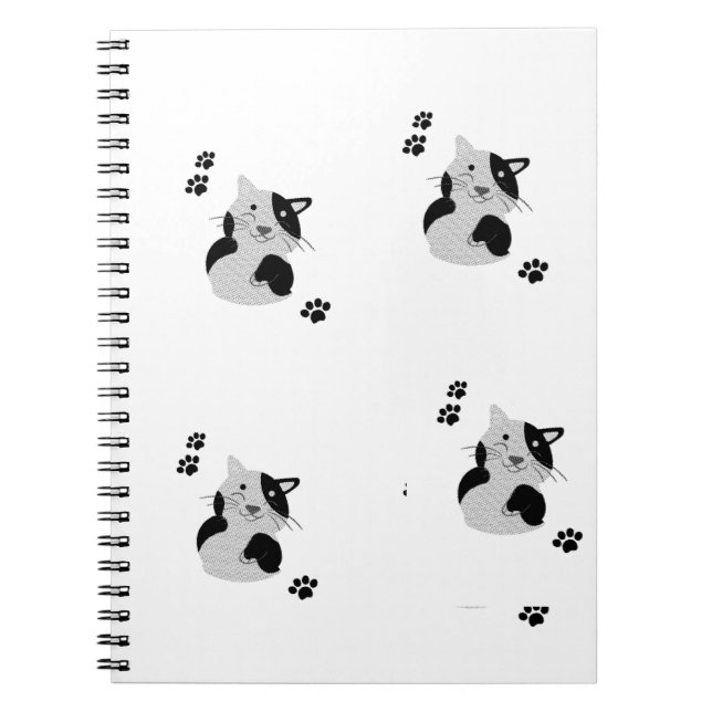 Caderno Espiral Caneca Gato Fofo (Frente)