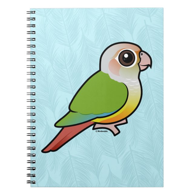 Caderno Espiral Canela Conure Verde-cheeked de Birdorable (Frente)