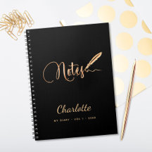 Caneta ouro preto nome elegante script