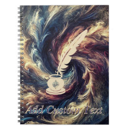 Caderno Espiral Caneta Quill Arte Moderna Abstrata
