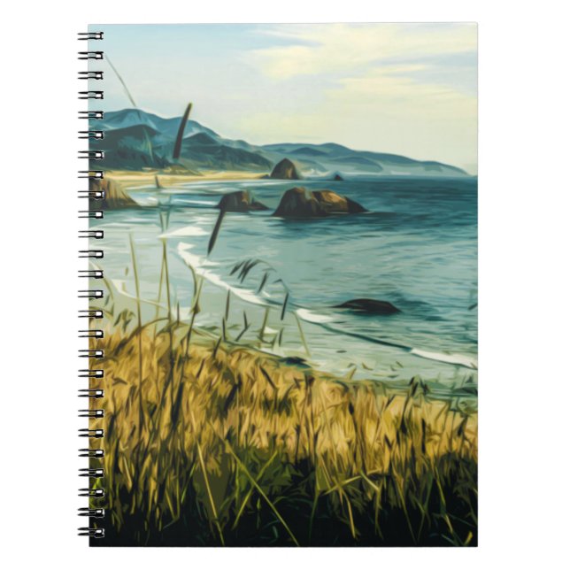 CADERNO ESPIRAL CANNON BEACH - HAYSTACK ROCK - OREGON EUA (Frente)