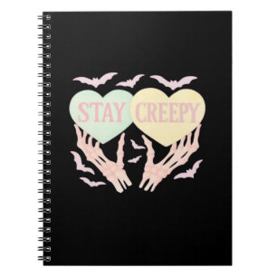Caderno Espiral Cansado - Mão De Esqueleto Segurando Corações Doce