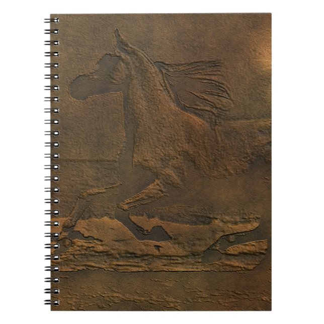 Caderno Espiral Canterna Selvagem Cavalo Espiritado Faux Efeito Co (Frente)