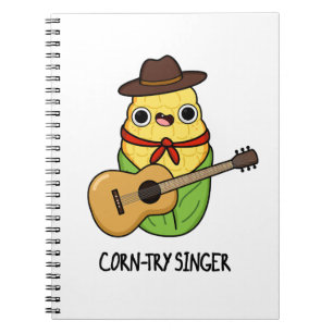 Caderno Espiral Cantor de Milho Funny Corn Pun