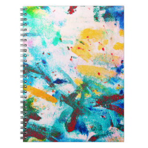 Caderno Espiral Canva Artística Verde. Ilustração Legal Roxa. Ou