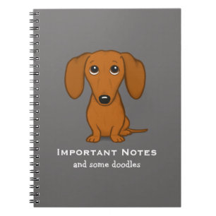 Caderno Espiral Cão bonito de cabelos curtos dos desenhos animado